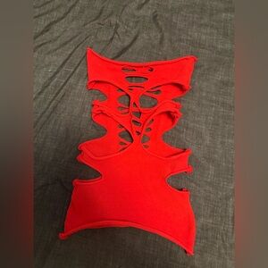 Red Cutout Mini Dress